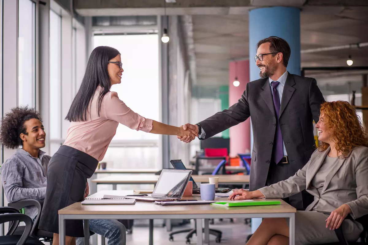 Negotiations in an office.