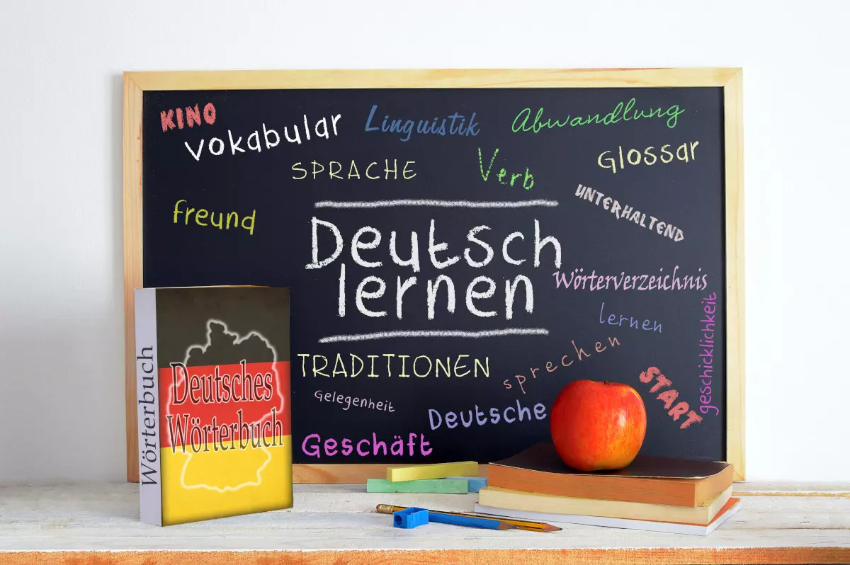 German language on a chalkboard