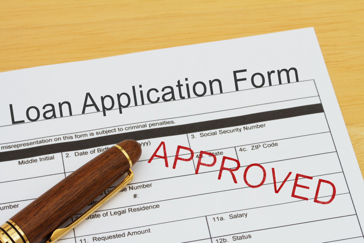 An approved loan application form. 