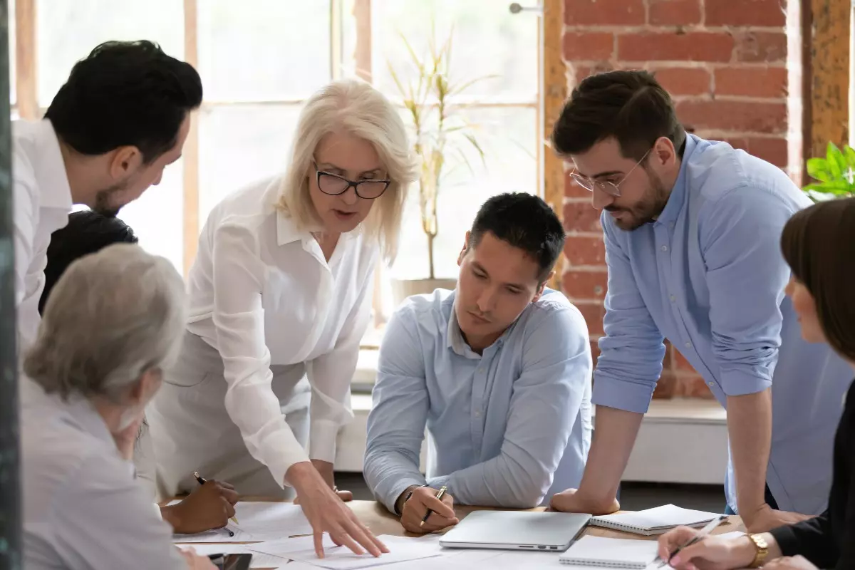 Group of businesspeople having a meeting.