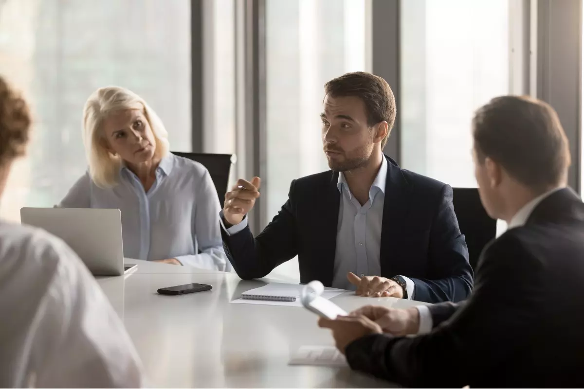 Group of businesspeople during a meeting.