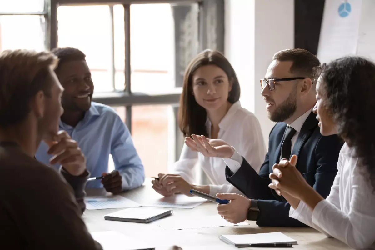 Group of businesspeople having a meeting.