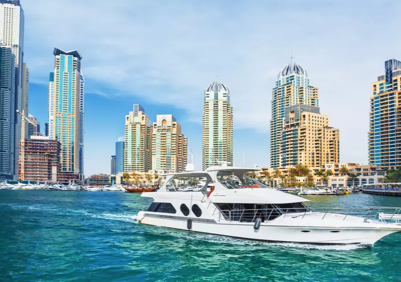 Yacht in Dubai.