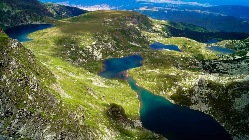 View of the seven Rila Lakes in Bulgaria 