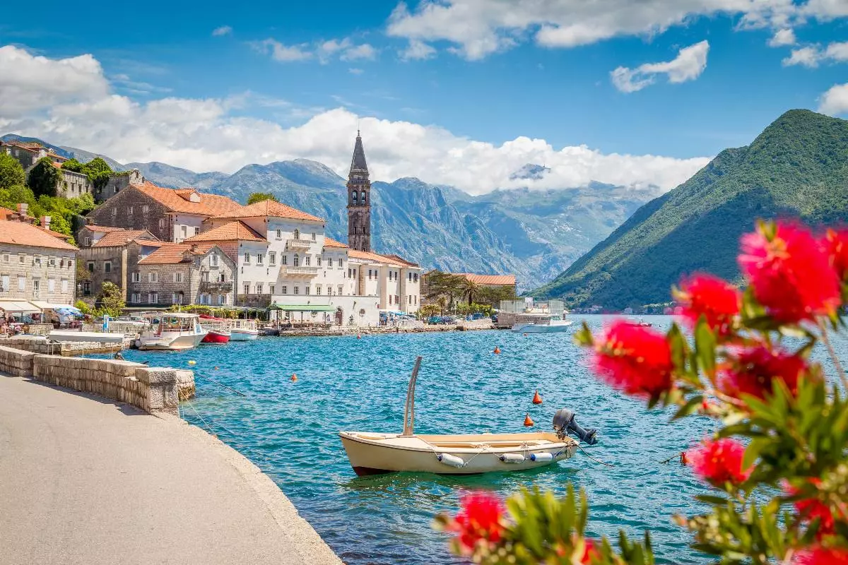 View of Bay of Kotor in Montenegro 