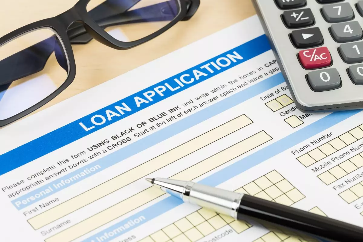 Close up on personal loan application