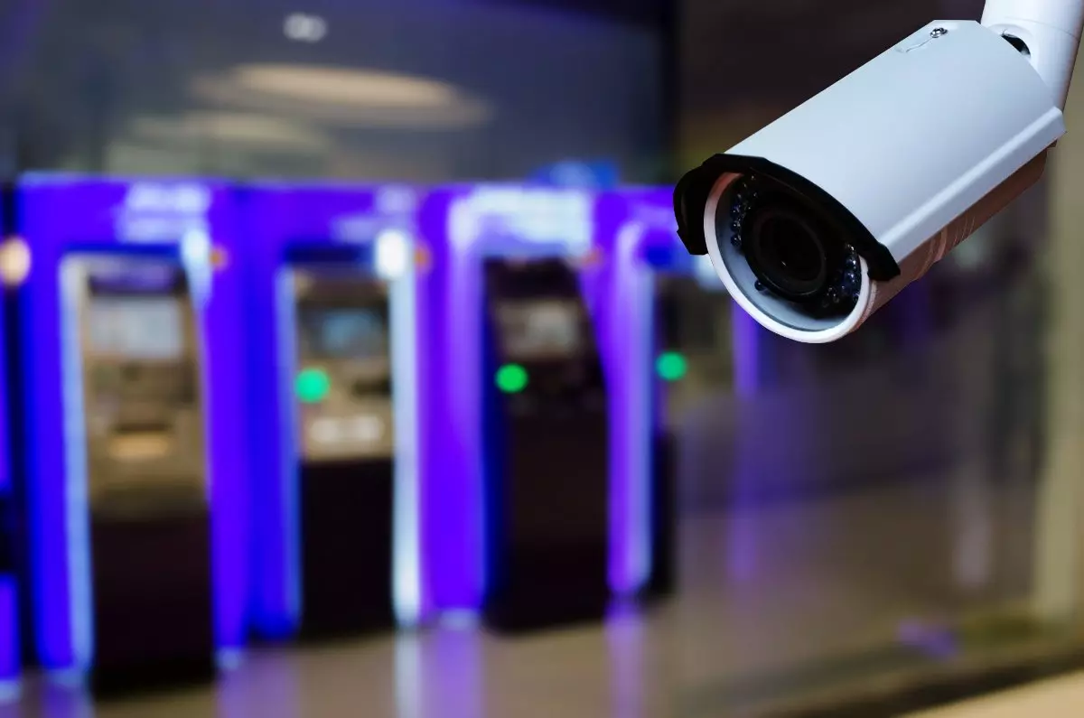 Close up on security camera for ATMs