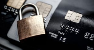 Close up on credit cards and a padlock