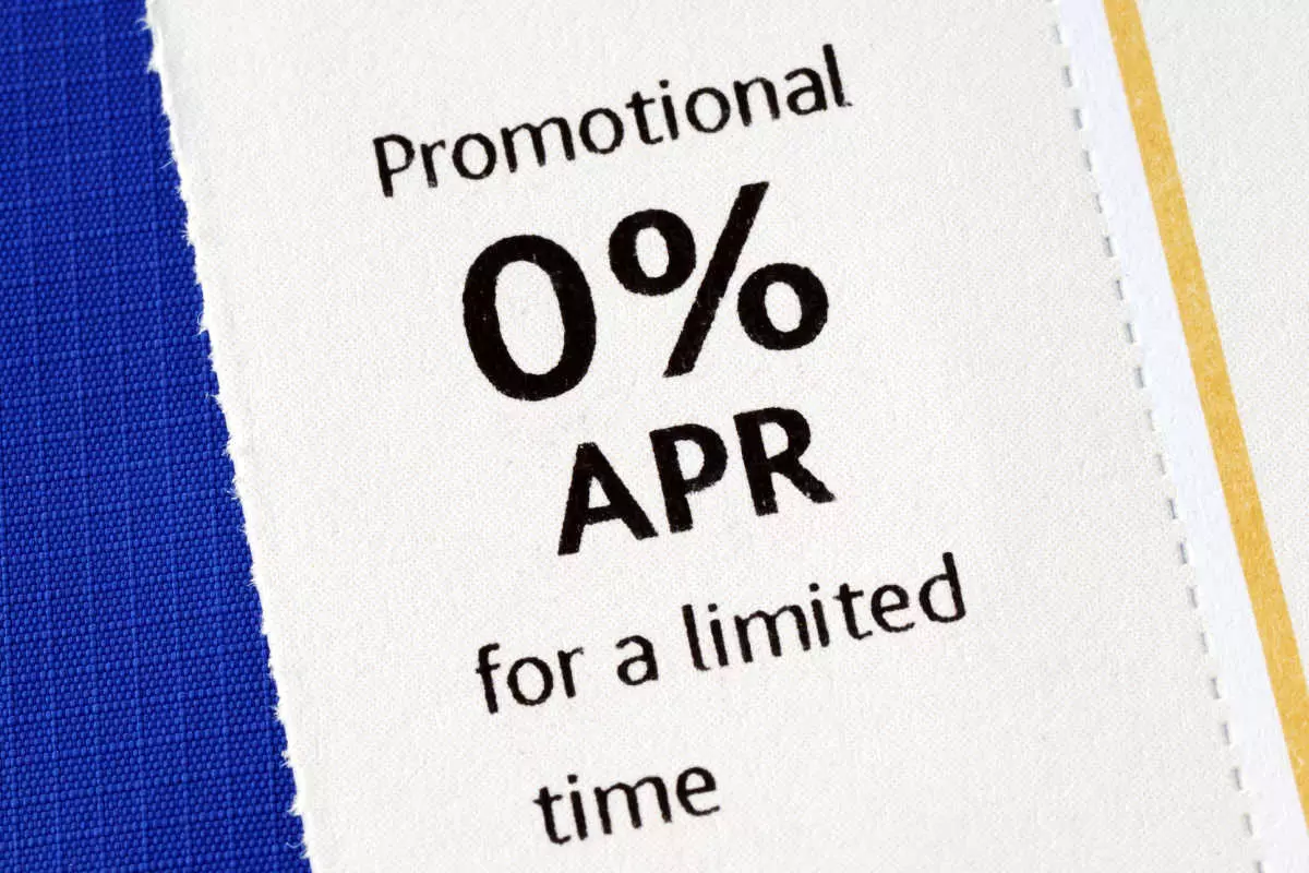 Zero APR credit card promotion