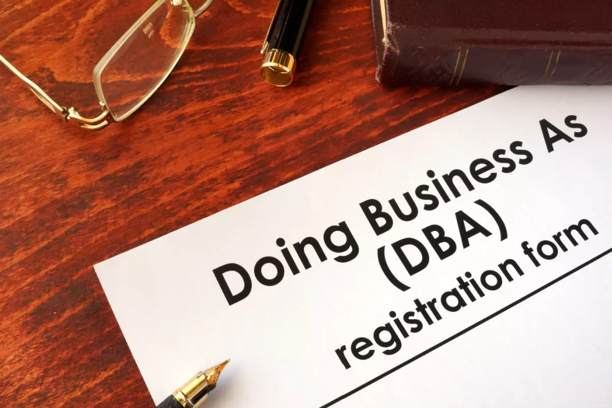 Close up on Doing Business As registration form