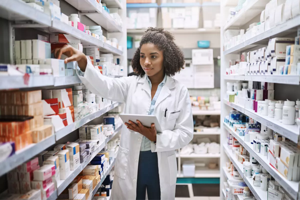 Pharmacist filling medications